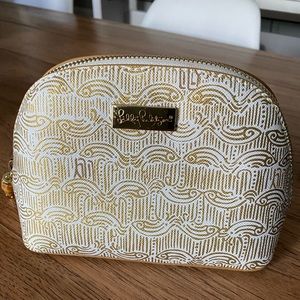 Lilly Pulitzer | Gold Metallic Bamboo Cosmetic Case
